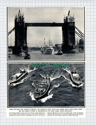 (X42) Norwegian Royal Yacht NORGE Tower Bridge King Haakon - 1951 Clip