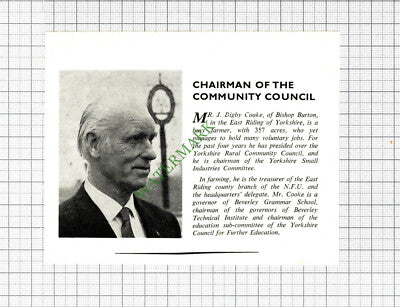 Mr J Digby Cooke Farmer Bishop Burton Yorkshire  - 1970 Cutting