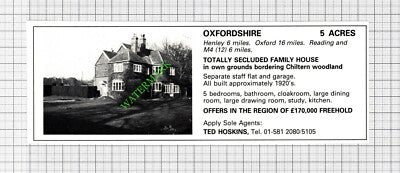 Henley Oxfordshire House Sale Advert  - 1980 Cutting