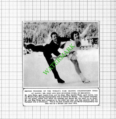 John Nicks Jennifer Nicks Ice Skating -  1953 Cutting