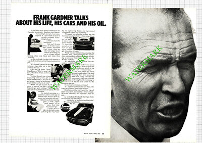 Frank Gardner Racing Driver Castrol Advert  - 1970 2-Part Cutting