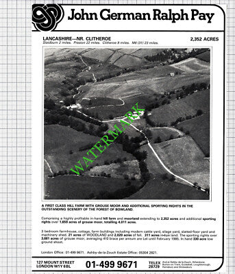Slaidburn Lancashire Clitherow Hill Farm Advert  - 1980 Cutting
