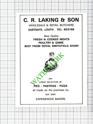 C R Laking & Son Butchers Louth Lincolnshire Small Advert - 1984 Cutting