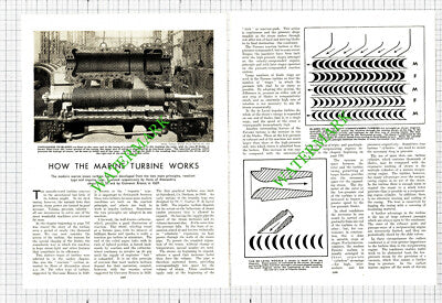 How The Marine Turbine Works  - 1930s Article