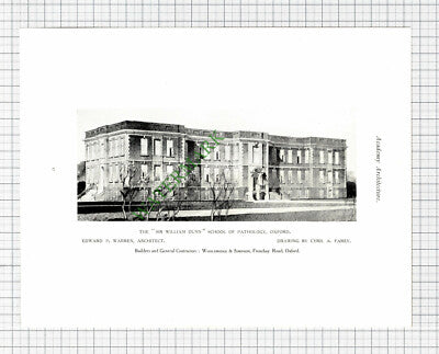 Sir William Dunn School Oxford Edward Warren / Uppingham School Newton - 1925