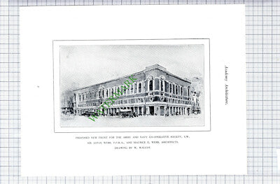 Army & Navy Aston Webb / Stratton House Piccadilly London  -c.1928 Book Print