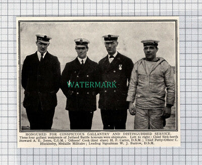 C5153) Jutland Battle Honours AE Jones HF Carter Hucklesby WJ Barrow - 1916
