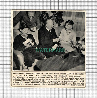C2630) Dr Adenauer Presents Watches To Boys After Letter Bomb - 1952 Clip