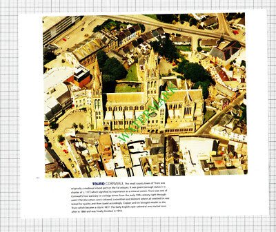 Truro Cornwall Aerial View - c.1990s Cutting / Print