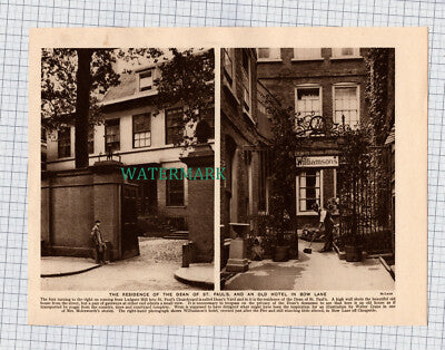 (8757) Coopers Arms Cheapside / Williamson's Hotel Bow Lane London -c.1925 Print