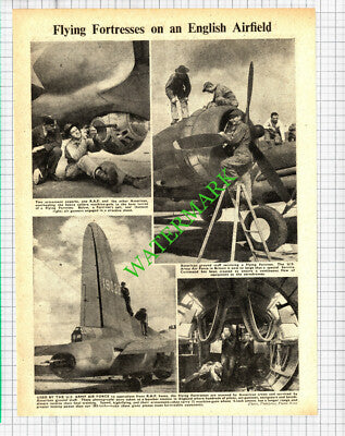 Flying Fortress US Army Air Force In Britain American Bomber Planes 1942 Cutting