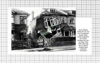 C7963) Graham Road Malden Surrey Bomb Damage  - Cutting