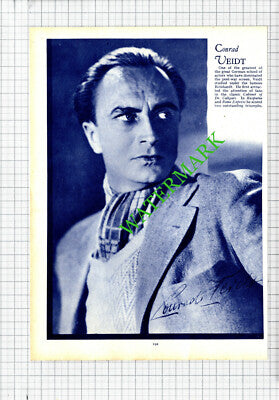 Conrad Veidt Actor / Paul Muni  - 1930s Cutting / Print