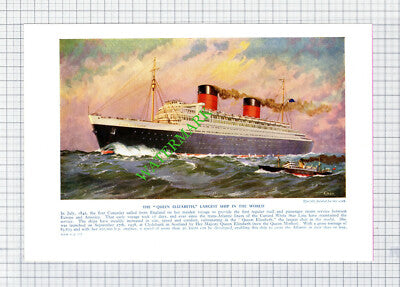 Oil Tanker Ship SPYROS NIARCHOS / Queen Elizabeth Cunard - c.1950s Book Print
