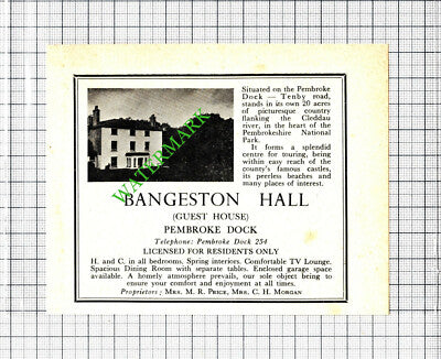 Bangeston Hall Pembroke Dock / Fishguard Caravan Site Penrhyn - c.1960 Cutting