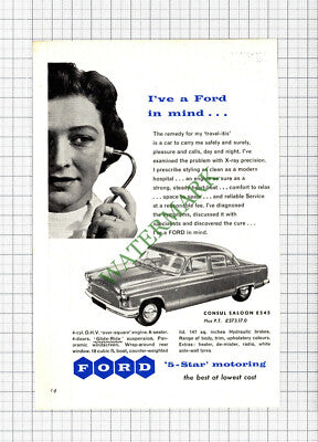 Ford Car Consul ADVERT - 1957 Cutting