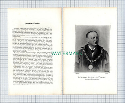 C4987) Valentine Fowler Mayor Of Scarborough Frederick Oates - 1901 Article