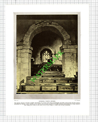 Worth Church Sussex - 1920's Cutting / Print