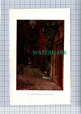 C4099) OXFORD Magdalen College / Magdalen Tower - SMALL c.1900 Book Print