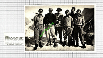 Swiss Everest Expedition Bhotia Tensing Raymond Lambert Spoehel - 1952 Cutting