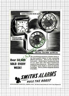 Smiths English Clocks Ltd London Smiths Alarms Small Advert - 1950 Cutting