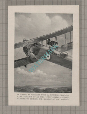 C3738) Mr Dodson Mr Raynham Balances Avro Pike Plane- c.1920s Book Print