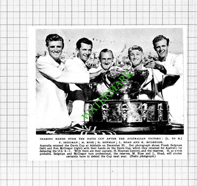 F Sedgman M Rose H Hopman K McGregor Tennis  - 1953 Cutting