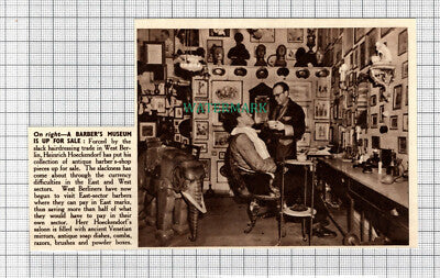C2948) Heinrich Hoeckendorf Barber Shop Museum Items Sale - 1951 Clip
