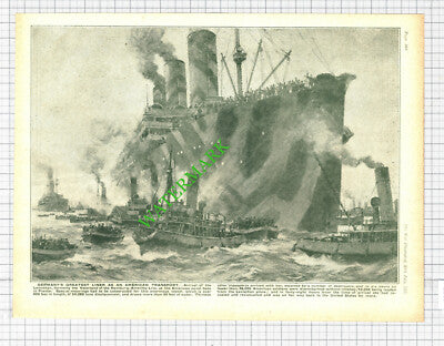 The LEVIATHAN  Ship World War One WW1 - 1918 Cutting / Print