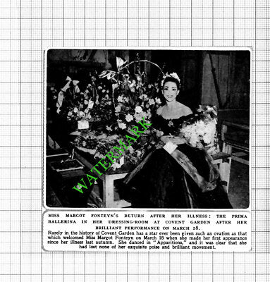 Miss Margot Fonteyn Ballerina  - 1953 Small Cutting