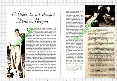 Dennis Morgan Actor - 1949 Article