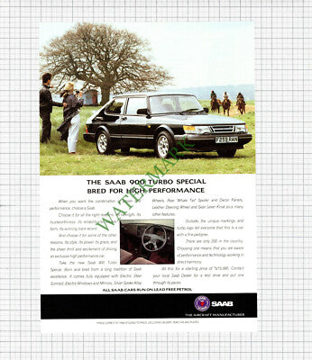 Saab 900 Turbo Special Car ADVERT - 1989 Cutting