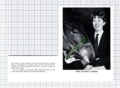 C7904) Miss Maureen Parker George Cottingham Ferriby Hall Club - 1967 Cutting