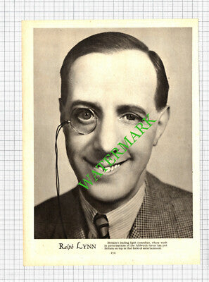 Ralph Lynn Comedian - 1930's Cutting / Print