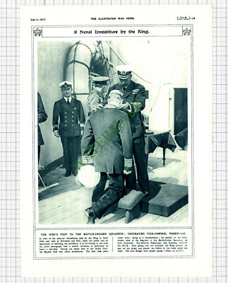 9956) Vice Admiral Pakenham  Battle Cruiser Squadron  - 1917 Cutting/ Print