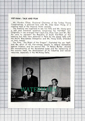 C5255) Mr Gordon Oliver Torbay Young Conservatives Diep Quan Hong - 1968 Cutting