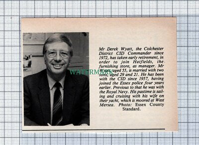 C4724) Mr Derek Wyatt Colchester CID Hatfields Furniture - 1984 Clip