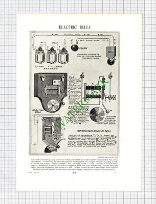 9469) How An Electric Bell Works  -c.1950s Cutting / Print