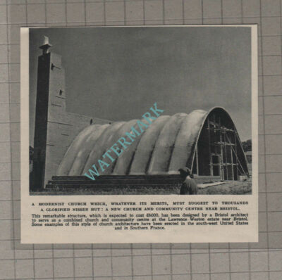 C3476) Modernist Church Lawrence Weston Estate Bristol - 1950 Clip