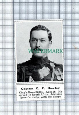 C4699) Captain C F Hawley King's Royal Rifles - 1915 SMALL Clip