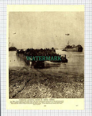 (5525) Normandy Rhino Ferry World War Two - c.1947 Cutting/ Print