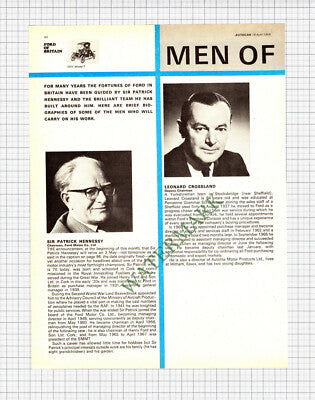 X335) Ford Car Sir Patrick Hennessy Copp Beckett Crossland Batty - 1968 Article