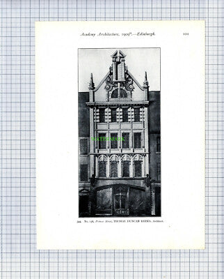 8822) 136 Princes Street Edinburgh Thomas Duncan Rhind - 1909 Book Print