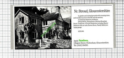Stroud Gloucestershire House Sale Advert - 1988 Cutting