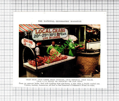 San Francisco Fisherman's Wharf Crab Seller - 1936 Cutting