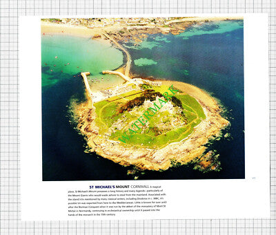 St Michael's Mount Cornwall Aerial View - c.1990s Cutting / Print