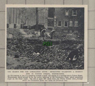 C920) Tufton Street Westminster Coronation Stone Search - 1951 Cutting
