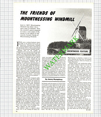 Friends Of Mountnessing Windmill Essex Denis Neale Brentwood - 1975 Article
