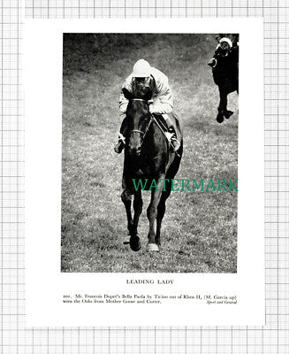 C5434) M Garcia Jockey Francois Dupre Bella Paola Horse Racing - 1959 Cutting
