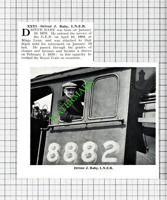 Train Driver J Raby Kings Lynn LNER  Railway   - 1940s Cutting